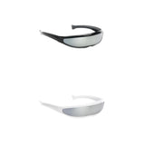 Maxbell 2x Futuristic Cyclops Silver Mirrored Sunglasses Monoblock Shield Glasses
