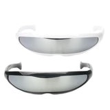 Maxbell 2x Futuristic Cyclops Silver Mirrored Sunglasses Monoblock Shield Glasses
