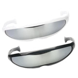 Maxbell 2x Futuristic Cyclops Silver Mirrored Sunglasses Monoblock Shield Glasses