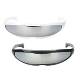Maxbell 2x Futuristic Cyclops Silver Mirrored Sunglasses Monoblock Shield Glasses