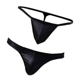 Maxbell 2x Men's G-String Briefs Underpants PU Leather T-back Pouch Thongs Shorts S