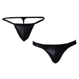 Maxbell 2x Men's G-String Briefs Underpants PU Leather T-back Pouch Thongs Shorts S