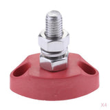 Maxbell 4x Red Junction Block Power Post Stainless Steel Insulated Terminal Stud 6mm