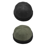 Maxbell 2pieces Men Retro Docker Leon Beanie Cap Pure Cotton Hat