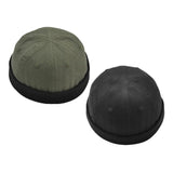 Maxbell 2pieces Men Retro Docker Leon Beanie Cap Pure Cotton Hat