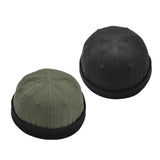 Maxbell 2pieces Men Retro Docker Leon Beanie Cap Pure Cotton Hat