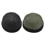 Maxbell 2pieces Men Retro Docker Leon Beanie Cap Pure Cotton Hat