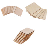 Maxbell 25 Pieces 50mm 80mm 120mm Blank Wood Square Plaque Unfinished Wooden Shapes