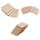 Maxbell 25 Pieces 50mm 80mm 120mm Blank Wood Square Plaque Unfinished Wooden Shapes
