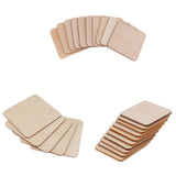 Maxbell 25 Pieces 50mm 80mm 120mm Blank Wood Square Plaque Unfinished Wooden Shapes