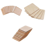 Maxbell 25 Pieces 50mm 80mm 120mm Blank Wood Square Plaque Unfinished Wooden Shapes