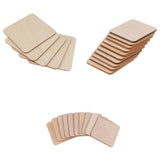 Maxbell 25 Pieces 50mm 80mm 120mm Blank Wood Square Plaque Unfinished Wooden Shapes