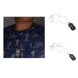 Maxbell 2pcs Her King & His Queen Dog Tag Pendant Couple Necklace Lovers Beads Chain