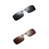 Maxbell 2pieces Polarized Clip On Flip Up UV400 Driving Rectangle Sunglasses