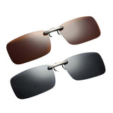 Maxbell 2pieces Polarized Clip On Flip Up UV400 Driving Rectangle Sunglasses