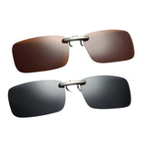Maxbell 2pieces Polarized Clip On Flip Up UV400 Driving Rectangle Sunglasses