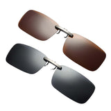 Maxbell 2pieces Polarized Clip On Flip Up UV400 Driving Rectangle Sunglasses