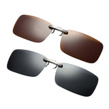 Maxbell 2pieces Polarized Clip On Flip Up UV400 Driving Rectangle Sunglasses