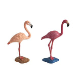 Maxbell 2Pieces Miniature Animals Birds Model Figurine Statue Scupltue Toy Flamingo