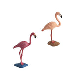 Maxbell 2Pieces Miniature Animals Birds Model Figurine Statue Scupltue Toy Flamingo