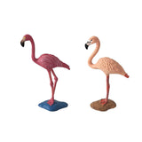 Maxbell 2Pieces Miniature Animals Birds Model Figurine Statue Scupltue Toy Flamingo