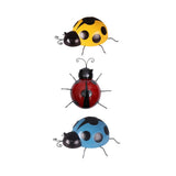 Maxbell 3Pcs Mini Metal Ladybug Fence Hanger Wall Hanging Outdoor Garden Decor 10cm