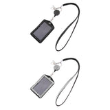 Maxbell 2pieces Rhinestone Lanyard with Retractable Reel Vertical ID Badge Holder