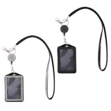 Maxbell 2pieces Rhinestone Lanyard with Retractable Reel Vertical ID Badge Holder