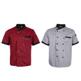 Maxbell 2Pieces Chef Jacket Uniform Short Sleeve Hotel Kitchen Apparel Cook Coat L