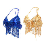 Maxbell 2pieces Belly Dance Costume Bra Halter Top Sequin Performance Outfits