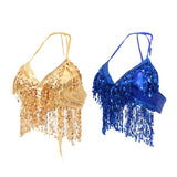 Maxbell 2pieces Belly Dance Costume Bra Halter Top Sequin Performance Outfits