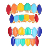 Maxbell Colorful Glossy Hip Hop Sharp Teeth Grills Hollowen Accessory Hip-Hop Braces