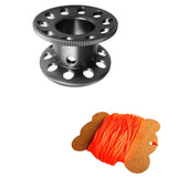 Maxbell Scuba Diving Finger Spool Reel + High Visibility Flat Guide Line Gray