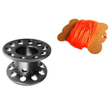 Maxbell Scuba Diving Finger Spool Reel + High Visibility Flat Guide Line Gray