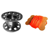 Maxbell Scuba Diving Finger Spool Reel + High Visibility Flat Guide Line Gray