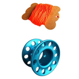 Maxbell Scuba Diving Finger Spool Reel + High Visibility Flat Guide Line Blue