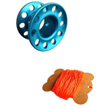 Maxbell Scuba Diving Finger Spool Reel + High Visibility Flat Guide Line Blue
