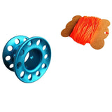 Maxbell Scuba Diving Finger Spool Reel + High Visibility Flat Guide Line Blue