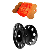 Maxbell Scuba Diving Finger Spool Reel + High Visibility Flat Guide Line Black
