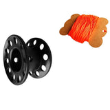 Maxbell Scuba Diving Finger Spool Reel + High Visibility Flat Guide Line Black