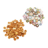 Maxbell 200Pcs 2 Holes Flower & Round Sewing Wooden Buttons for Kids DIY Accessories