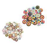 Maxbell 200Pcs 2 Holes Painted Flower Sewing Wooden Button for Clothes Accessories