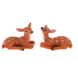 Maxbell 2pcs Resin Craft Mini Deer Lying Left & Right Micro Landscape Home Ornament