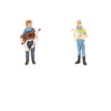 Maxbell 2Pcs Simulation People Model Figure Farmer Peasant Toy - Farmer with Animal