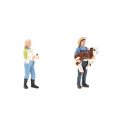 Maxbell 2Pcs Simulation People Model Figure Farmer Peasant Toy - Farmer with Animal