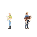 Maxbell 2Pcs Simulation People Model Figure Farmer Peasant Toy - Farmer with Animal