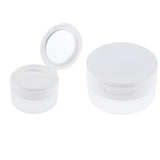 Maxbell 2x Travel Empty Makeup Loose Powder Container Pot Case w/ Mirror Sifter Lid
