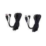 Maxbell 2Pieces 5V 2A Mini USB Charger Cable 90 Degrees Angle DVR GPS Charging Cable
