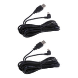 Maxbell 2Pieces 5V 2A Mini USB Charger Cable 90 Degrees Angle DVR GPS Charging Cable
