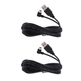 Maxbell 2Pieces 5V 2A Mini USB Charger Cable Left Angled DVR GPS Charging Cable